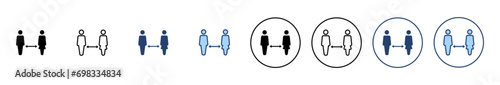Social distancing vector. social distance sign and symbol. self quarantine sign