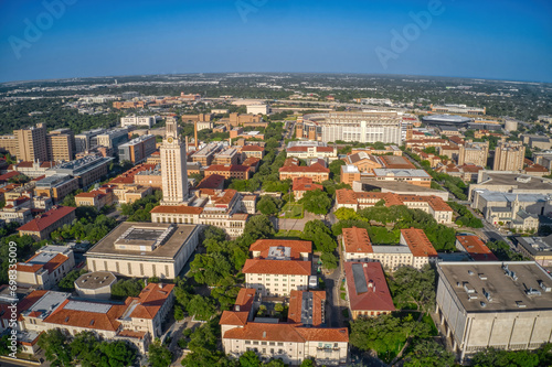 Photography Aerial View of a large public State University in Austin, Texas