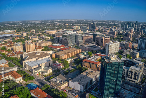 Aerial View of a large public State University in Austin, Texas © Jacob