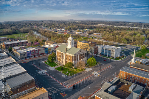 Aerial View of Shelbyville, Tennessee during Spring photo