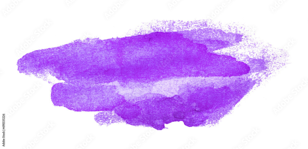 Purple watercolor background. Artistic hand paint. Isolated on transparent background.