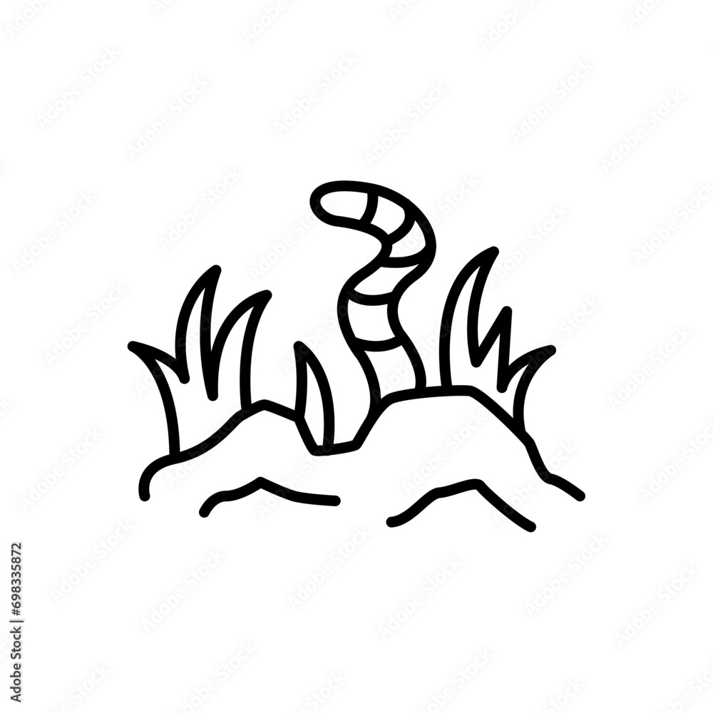 Worm outline icons, minimalist vector illustration ,simple transparent graphic element .Isolated on white background Worm outline icons, minimalist vector illustration ,simple transparent graphic element .Isolated on white background