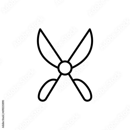 Scissor outline icons, gardening minimalist vector illustration ,simple transparent graphic element .Isolated on white background