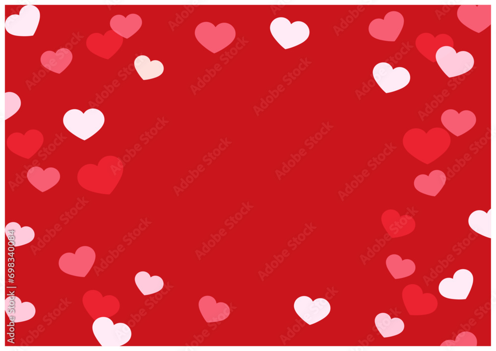 バレンタインデーに使えるかわいいハートのバレンタイン背景素材レッド