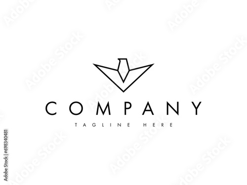 Free Download modern letter V eagle logo design - GFXLoad