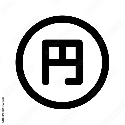 japanese yen line icon