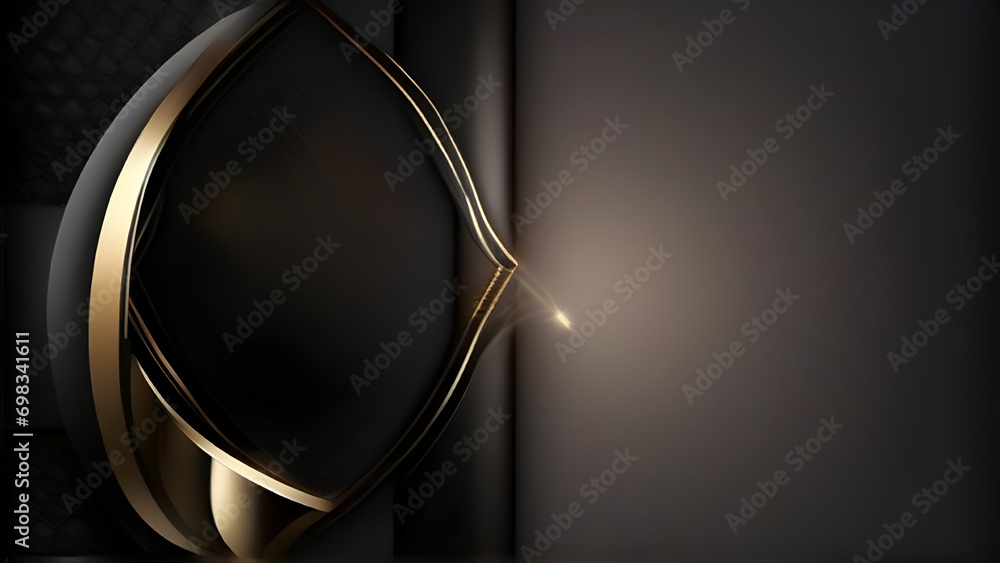 Black Golden Stage Royal Awards Graphics Background. Glowing Lines Elegant Shine Modern Spotlight. Luxury Premium Corporate Template. Abstract trophy Certificate Banner.