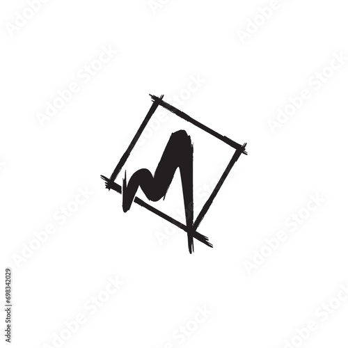 Letter m art logo design timeless emblem brand identity logotype abstract minimalist monogram typography vector editable 