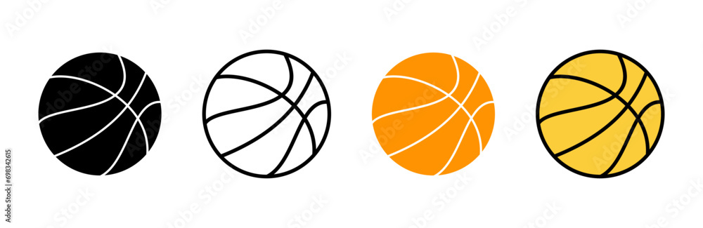 Basketball icon set vector. Basketball ball sign and symbol