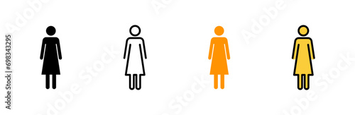 Female icon set vector. woman sign and symbol