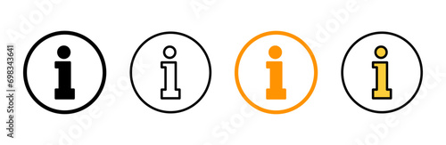 Information sign icon set vector. about us sign and symbol. question mark icon