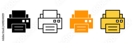 Print icon set vector. printer sign and symbol