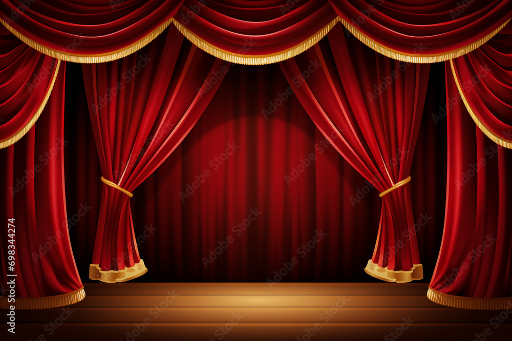 Fototapeta premium red stage curtains