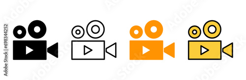 Video icon set vector. video camera sign and symbol. movie sign. cinema