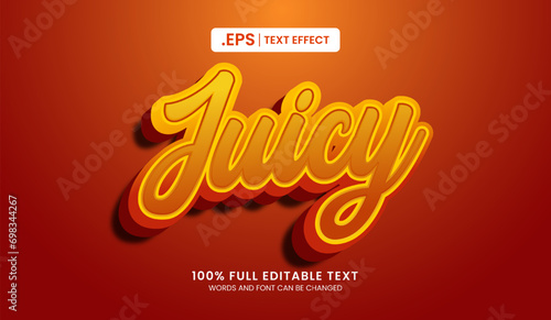Design editable text effect, juicy text vector illustration