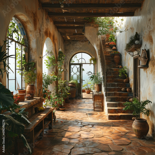 Mediterranean Dreams - Terrace with Terracotta Pots