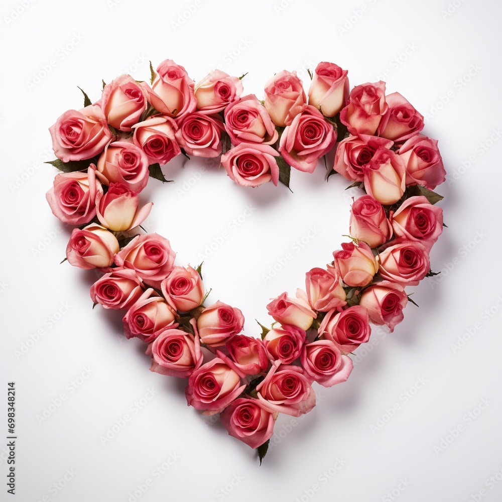 rose wreath made of heart shape rose wreath made of heart shape