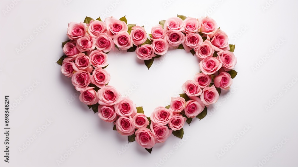 rose wreath made of heart shape