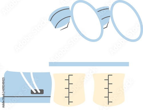 Breastfeeding equipment, breast pump Illustration 