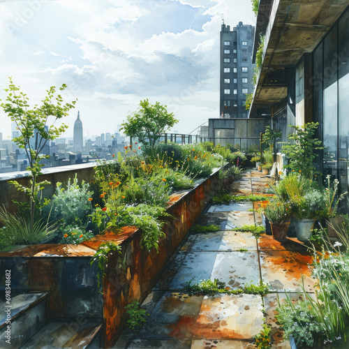 Organic Rooftop Gardens - Urban Green Spaces © Sekai