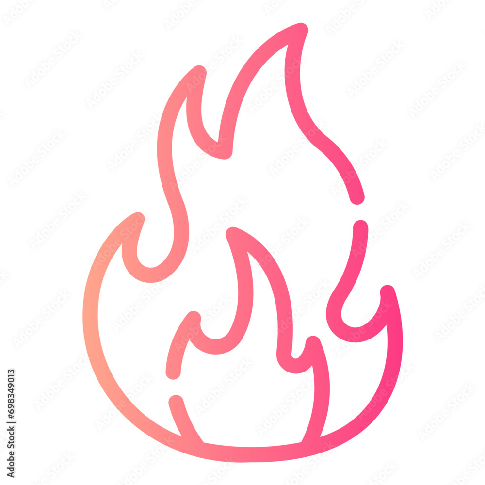 fire Line Gradient Icon fire Line Gradient Icon