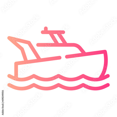 rescue boat Line Gradient Icon