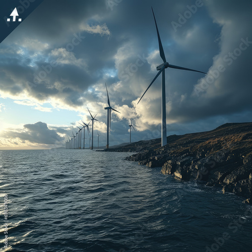 Coastal Turbine Fields - Modern Wind Power