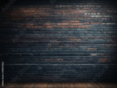 Black and dark navy grunge brick wall texture background  wallpaper for ads  advertising