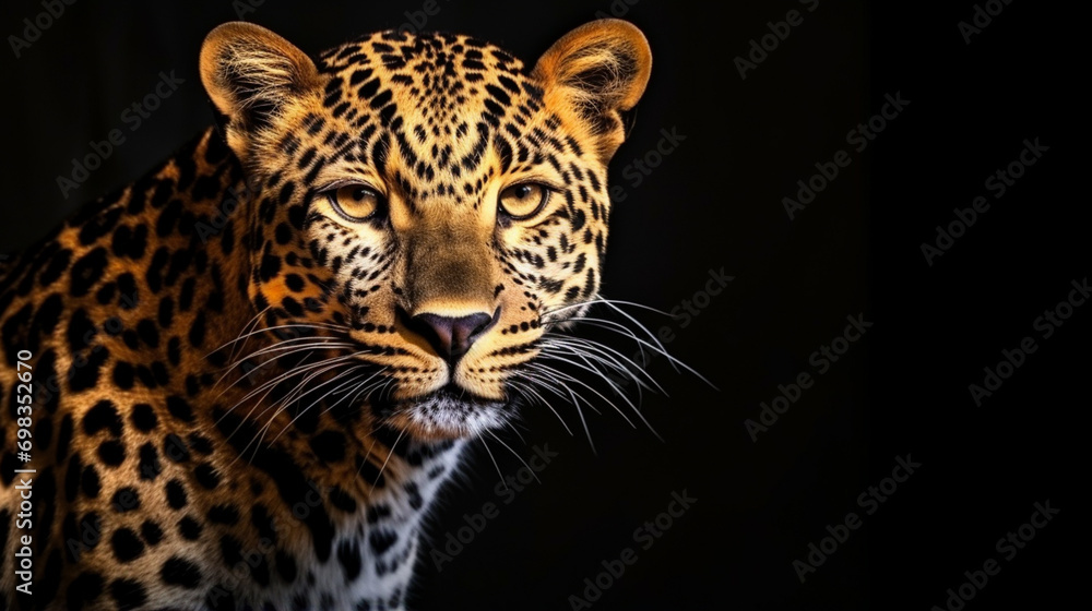 Leopard is a beautiful and graceful animal. AI Generative