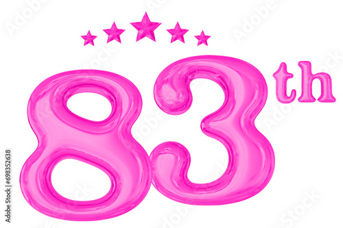 83th Anniversary Pink 3D Number