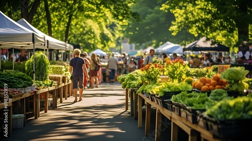 Farmers' Markets: A bustling farmers' market with colorful stalls filled with fresh produce and artisan goods.