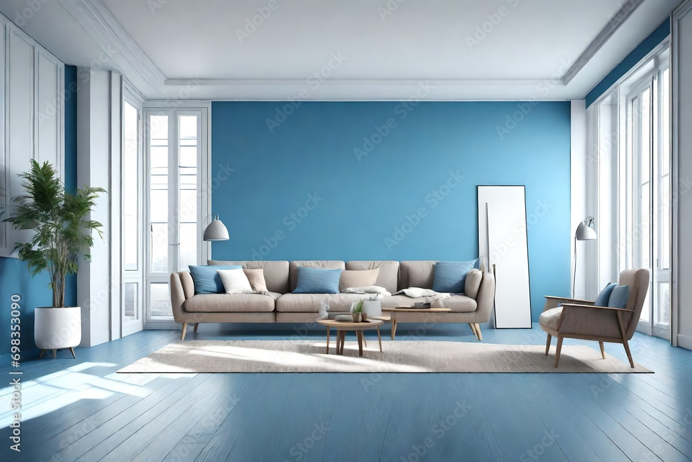 Fototapeta premium modern living room with furniture