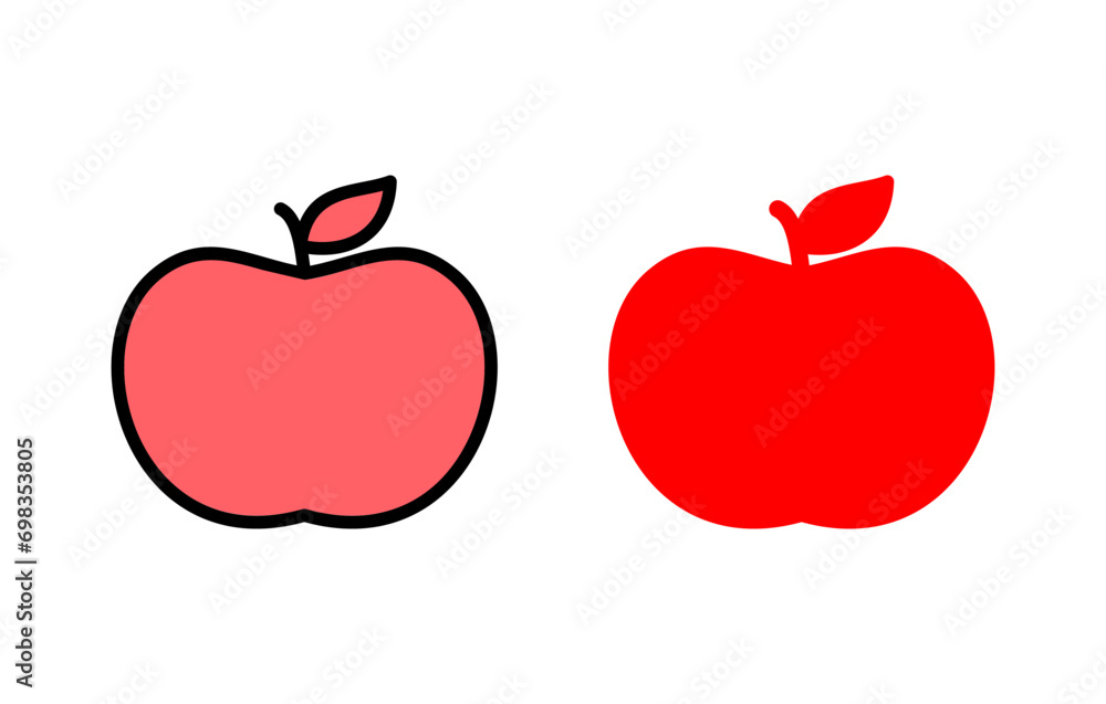 Apple icon set illustration. Apple sign and symbols for web design. Apple icon set illustration. Apple sign and symbols for web design.