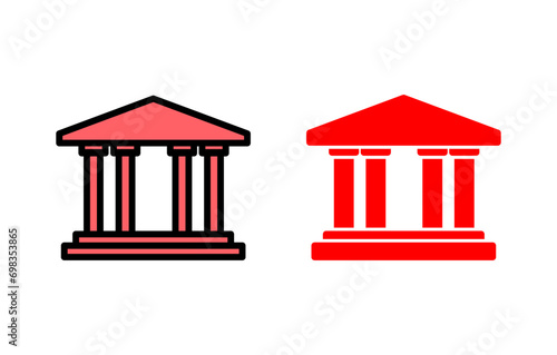 Bank icon set illustration. Bank sign and symbol, museum, university