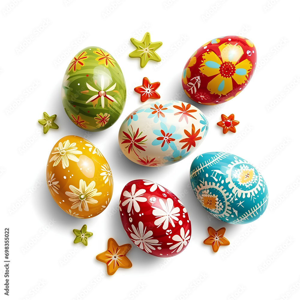 easter eggs on white easter eggs on white