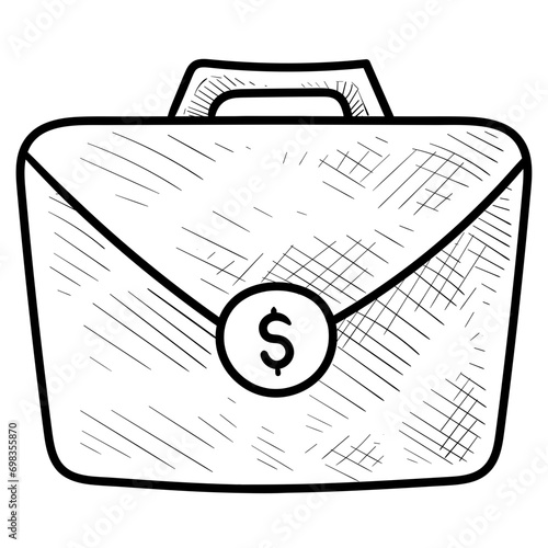 briefcase handdrawn illustration