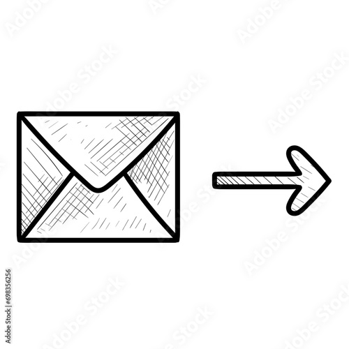 sending mail handdrawn illustration