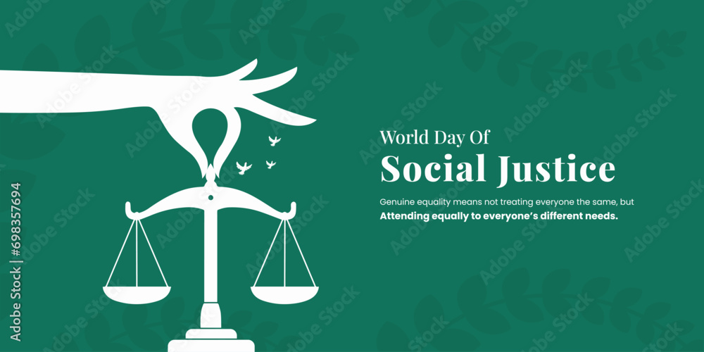 World Day of Social Justice, banner, poster, social media post, vector illustration, awareness, 20 February, observance, banner, brochure, flyer, stop racism, humanity, equality, diversity, inclusion World Day of Social Justice, banner, poster, social media post, vector illustration, awareness, 20 February, observance, banner, brochure, flyer, stop racism, humanity, equality, diversity, inclusion