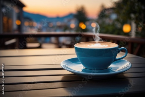 Cappuccino Coffee at the Blue Hour