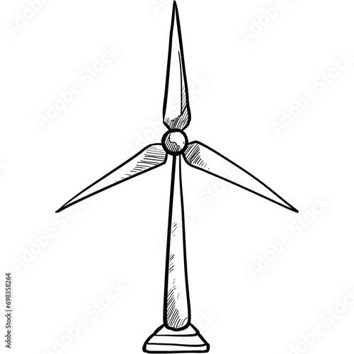 wind turbine handdrawn illustration