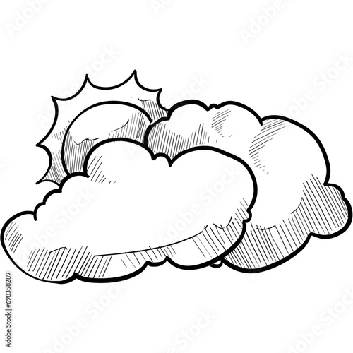 cloudy day handdrawn illustration