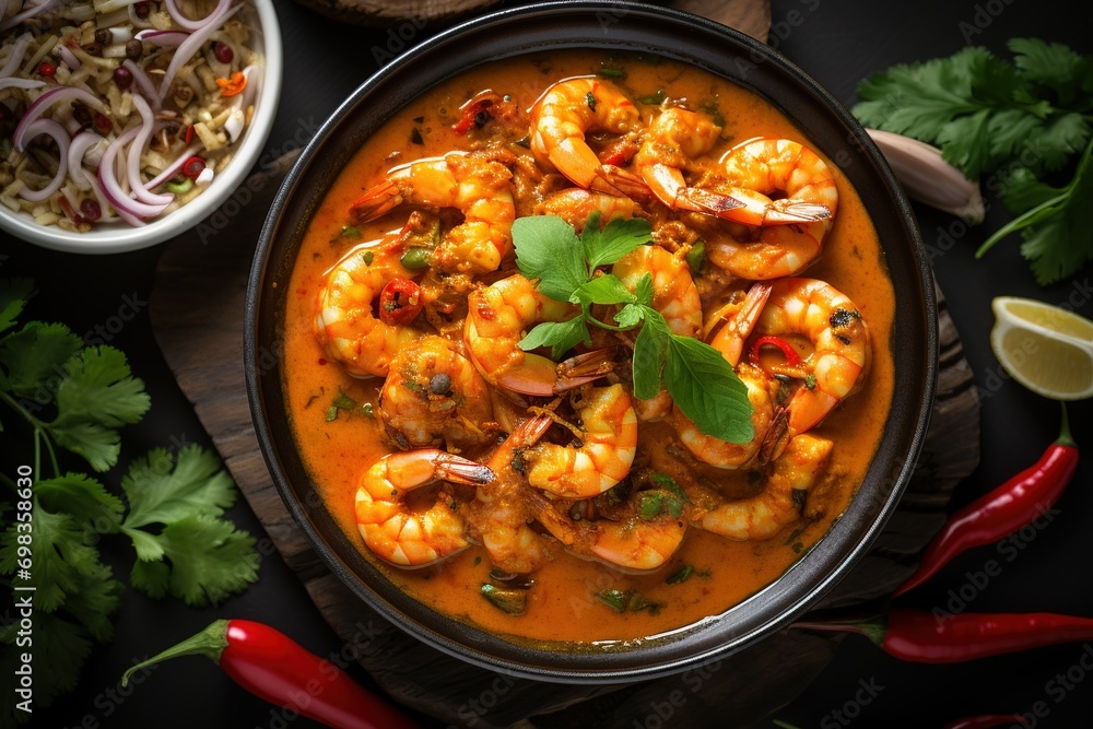 Shrimp curry with coriander leaves Shrimp curry with coriander leaves