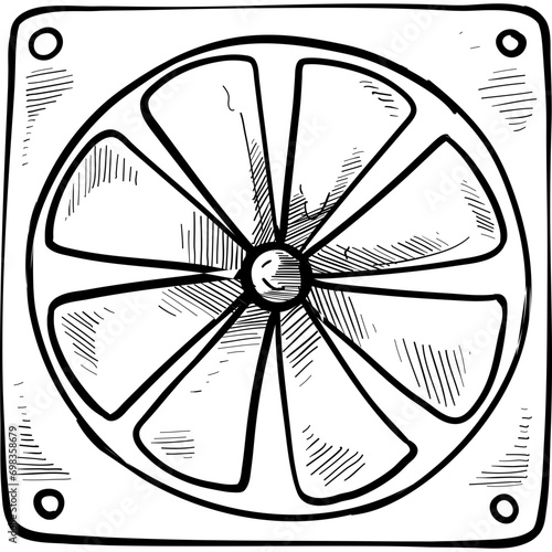 cooling fan handdrawn illustration