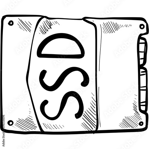 ssd card handdrawn illustration