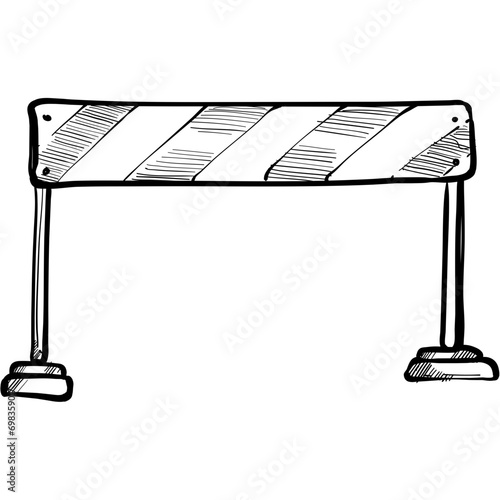 construction barrier handdrawn illustration