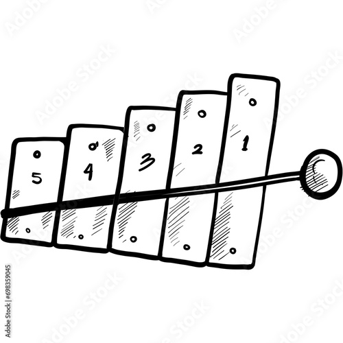 xylophone handdrawn illustration