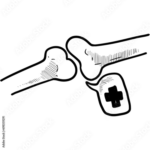 bone joints handdrawn illustration