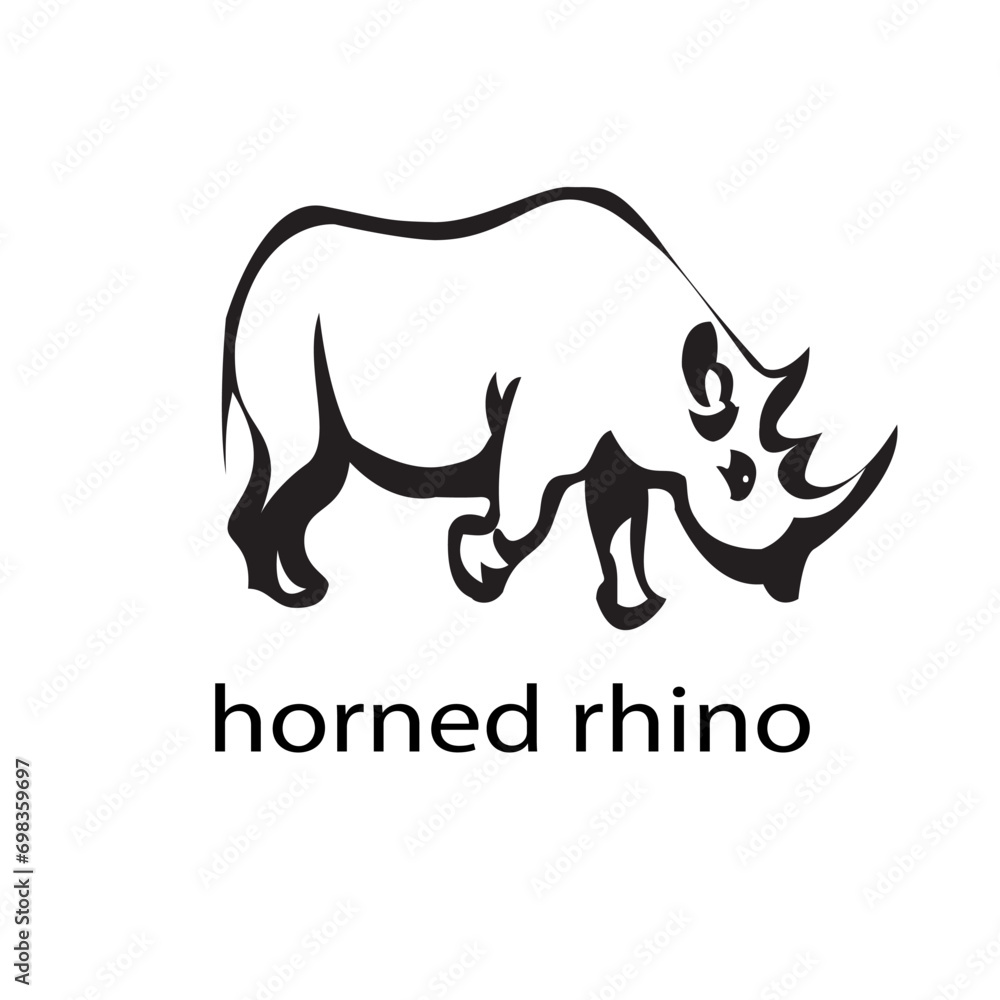 Printhand draw a sketch in the style of a rhino on a black white background Printhand draw a sketch in the style of a rhino on a black white background