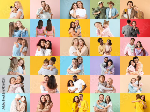 Big collage of hugging peop...