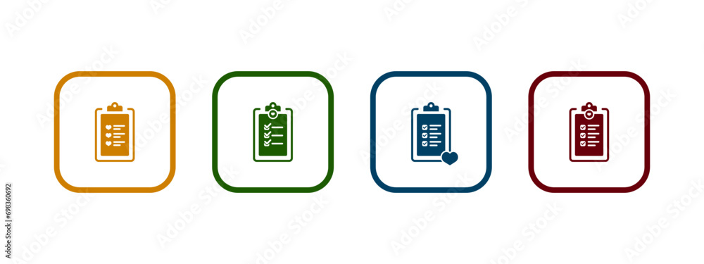 wish list icon vector illustration. list icon in different color design concept. wish list icon vector illustration. list icon in different color design concept.